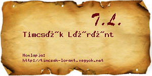 Timcsák Lóránt névjegykártya
