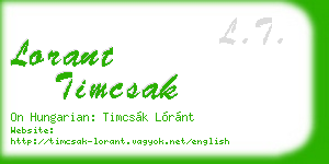 lorant timcsak business card
