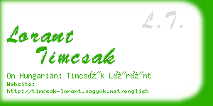 lorant timcsak business card